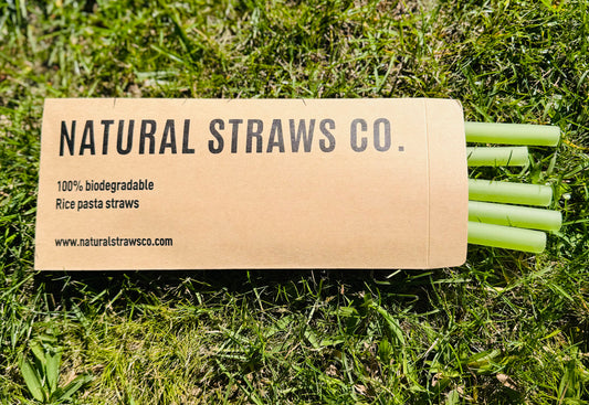 Natural Smoothie Rice Pasta Straws - Green 5 pack